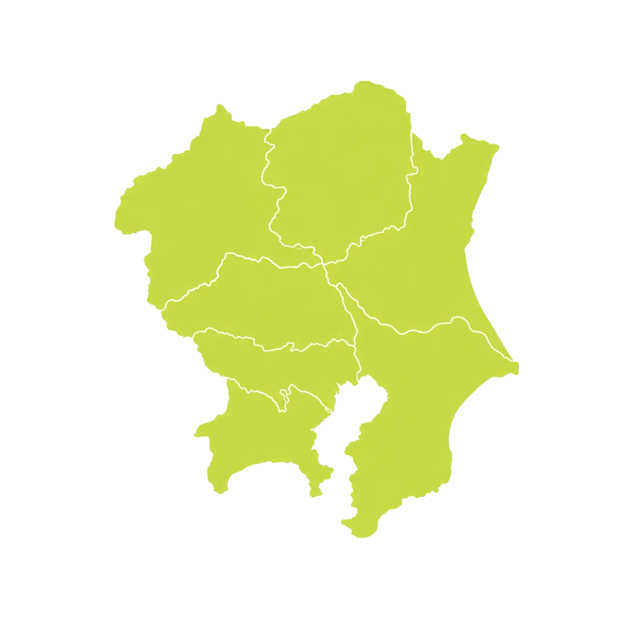 東京都・神奈川県・千葉県・埼玉県・茨城県・栃木県・群馬県の対応エリア地図